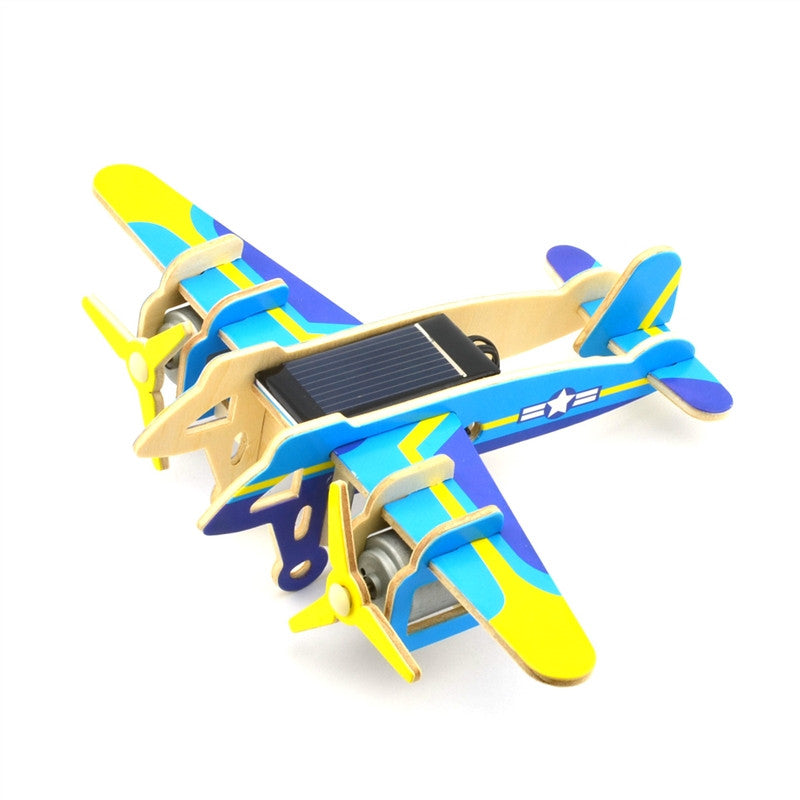 DIY Puzzle Solar Powered 3D Wooden Aircraft